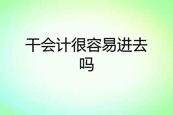 干会计很容易进去吗