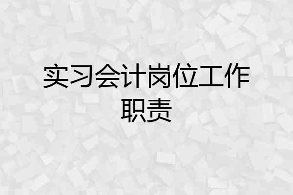 实习会计岗位工作职责