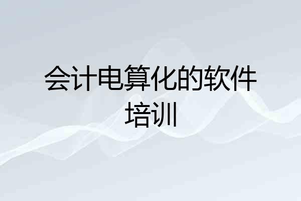 会计电算化的软件培训