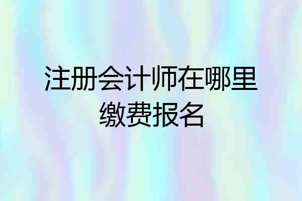 注册会计师在哪里缴费报名
