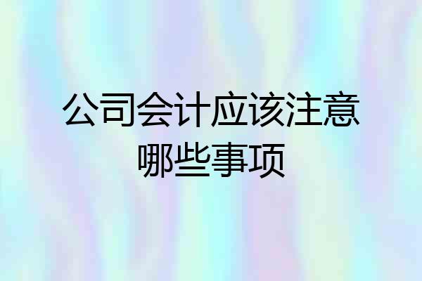 公司会计应该注意哪些事项