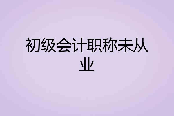 初级会计职称未从业