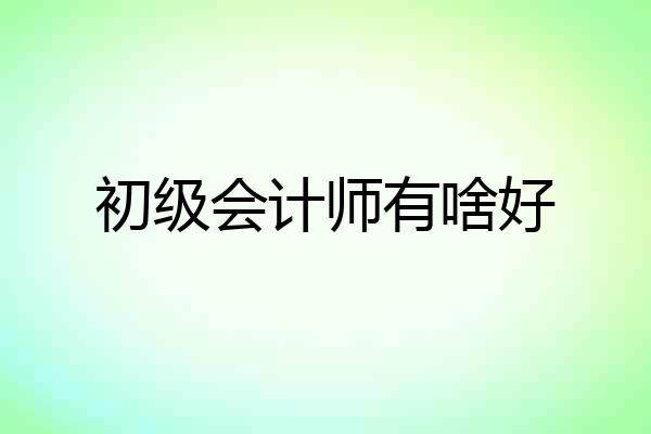 初级会计师有啥好