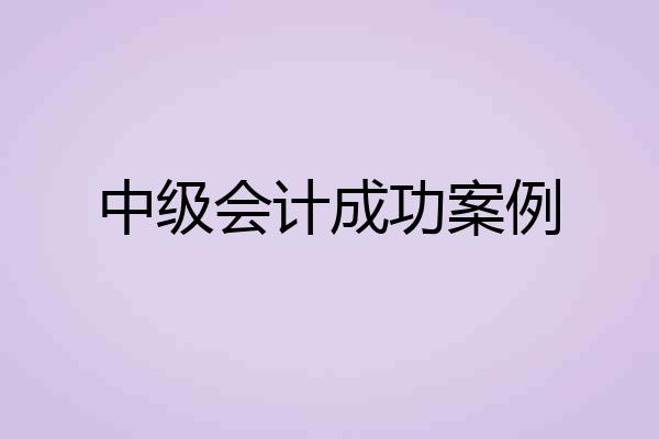 中级会计成功案例