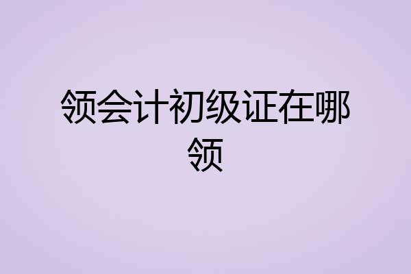 领会计初级证在哪领