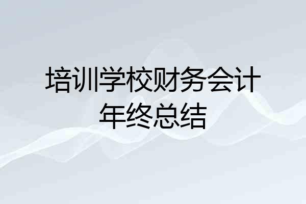 培训学校财务会计年终总结