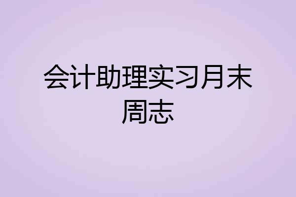 会计助理实习月末周志