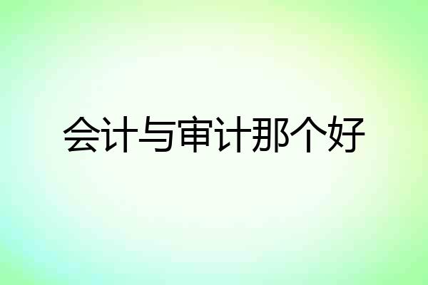 会计与审计那个好