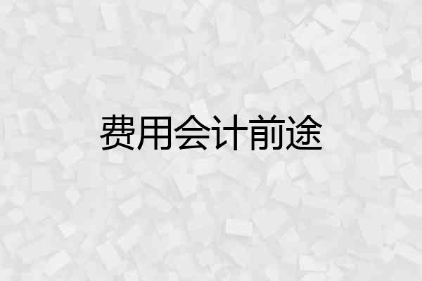费用会计前途