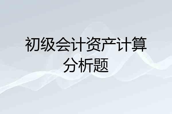 初级会计资产计算分析题
