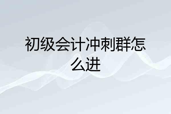 初级会计冲刺群怎么进