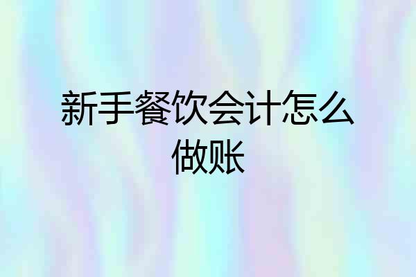 新手餐饮会计怎么做账