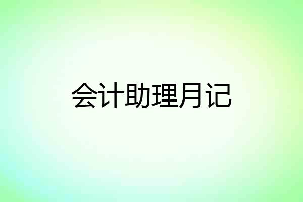 会计助理月记