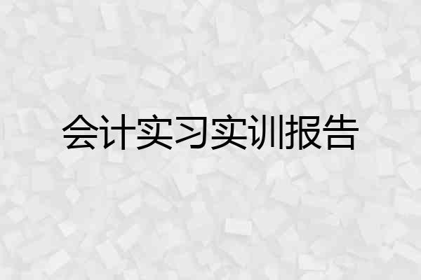 会计实习实训报告