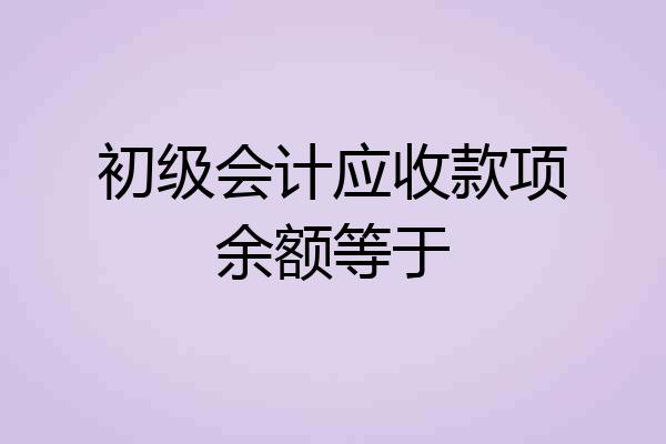 初级会计应收款项余额等于