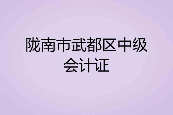 陇南市武都区中级会计证