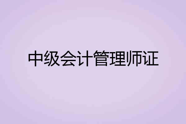 中级会计管理师证