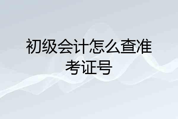 初级会计怎么查准考证号