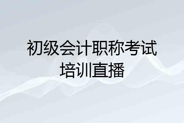 初级会计职称考试培训直播