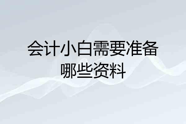 会计小白需要准备哪些资料