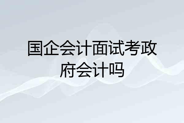 国企会计面试考政府会计吗