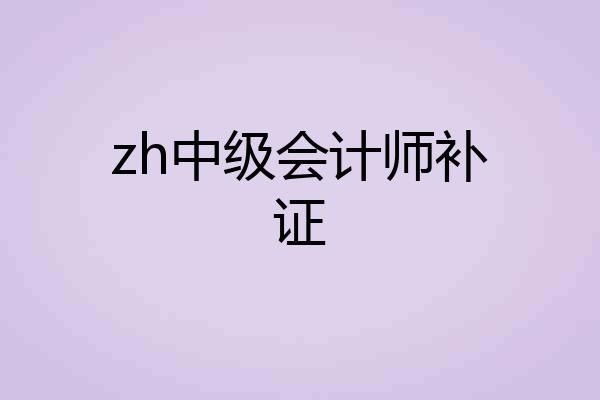 zh中级会计师补证