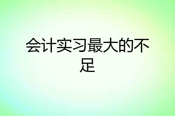 会计实习最大的不足