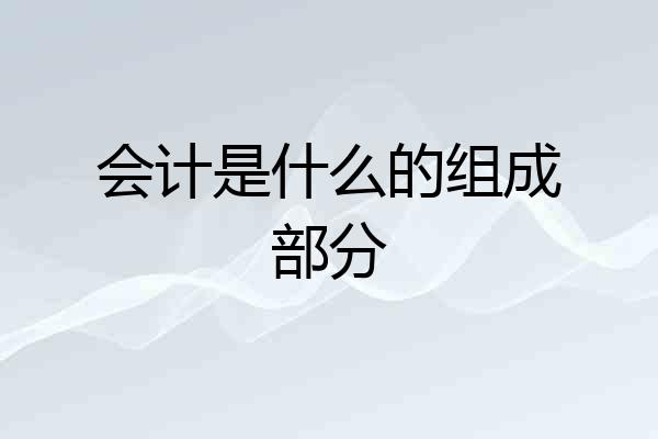 会计是什么的组成部分