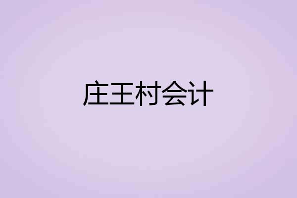 庄王村会计