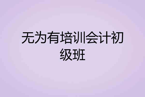 无为有培训会计初级班