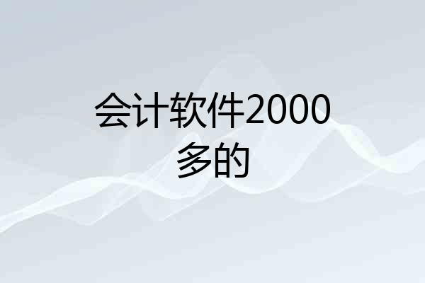 会计软件2000多的