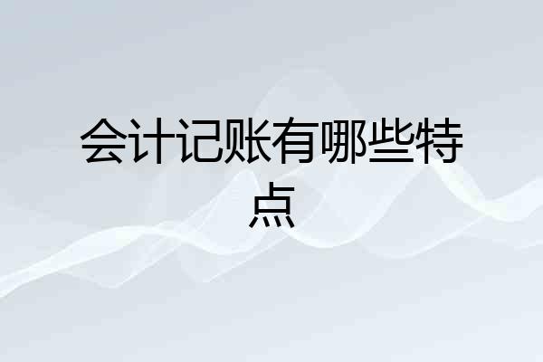 会计记账有哪些特点
