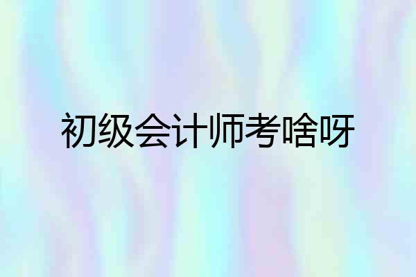 初级会计师考啥呀