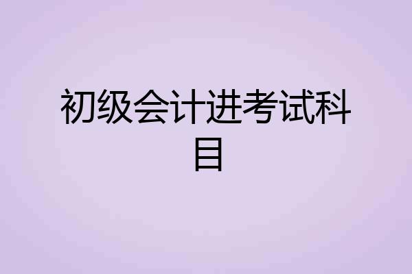 初级会计进考试科目