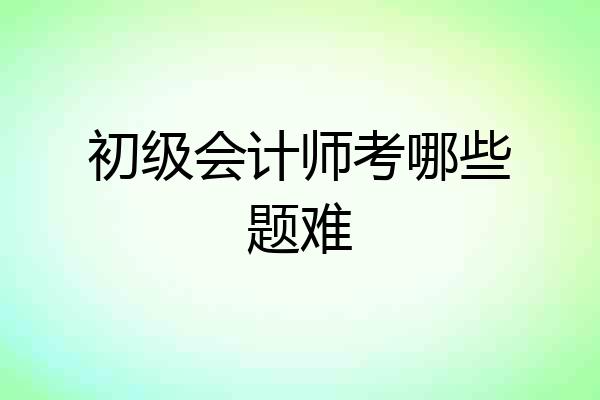 初级会计师考哪些题难