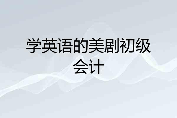 学英语的美剧初级会计