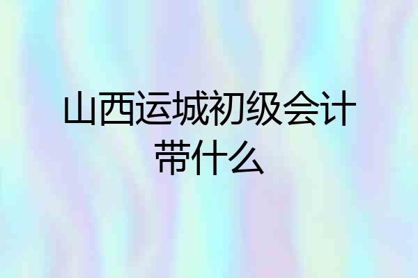 山西运城初级会计带什么