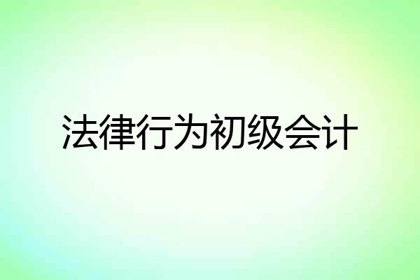 法律行为初级会计