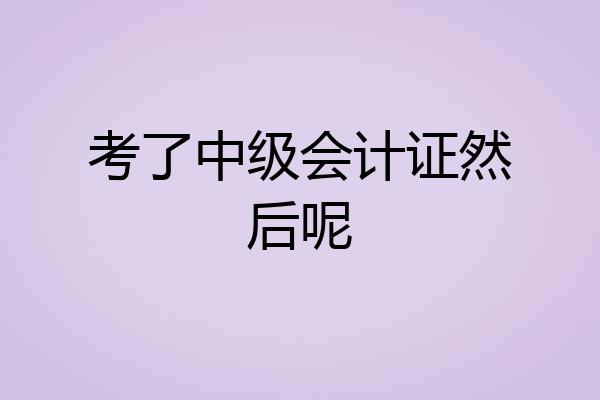 考了中级会计证然后呢