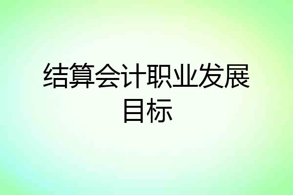 结算会计职业发展目标