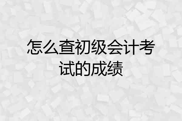 怎么查初级会计考试的成绩