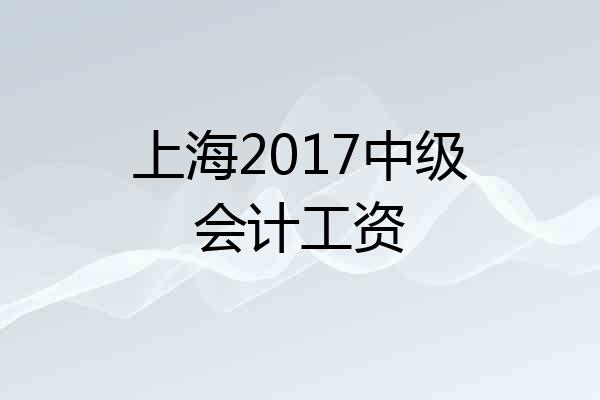 上海2017中级会计工资