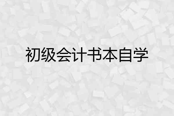 初级会计书本自学