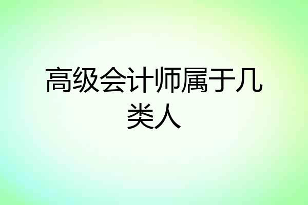 高级会计师属于几类人