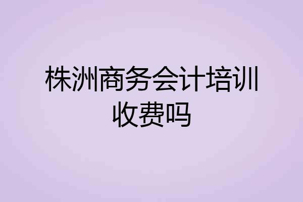 株洲商务会计培训收费吗