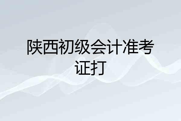 陕西初级会计准考证打