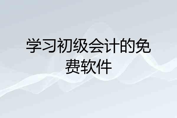 学习初级会计的免费软件
