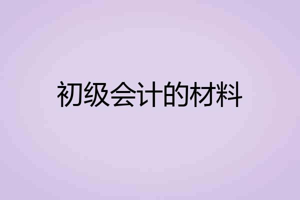初级会计的材料