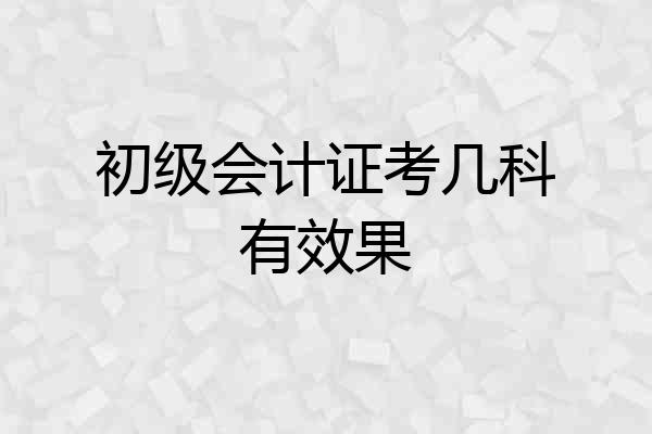初级会计证考几科有效果