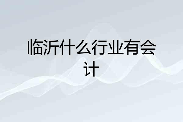 临沂什么行业有会计
